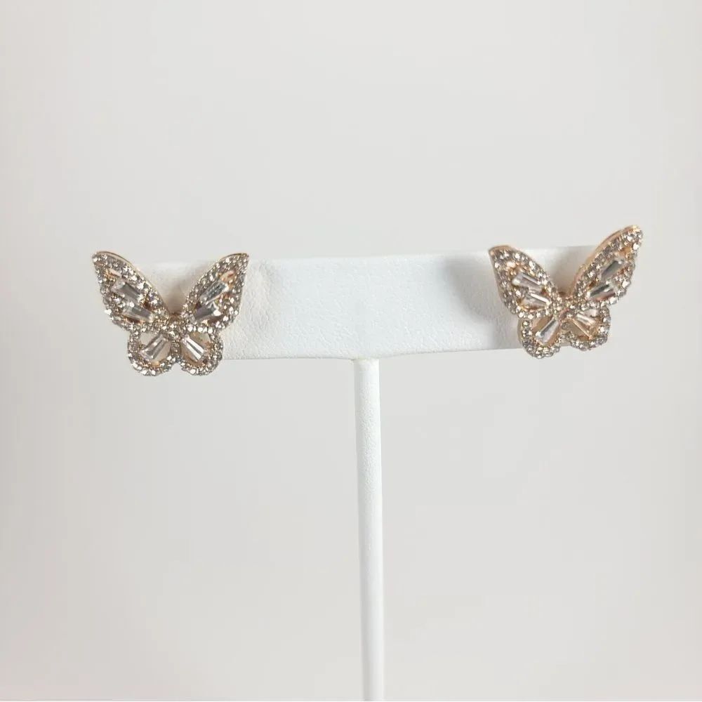 Diamond butterfly earrings  #544